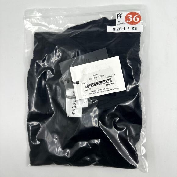 Felicite Cotton Gauze Short Sleeve Button Up Top in NAVY BLUE 2918-113 Size 1 XS - Picture 6 of 6